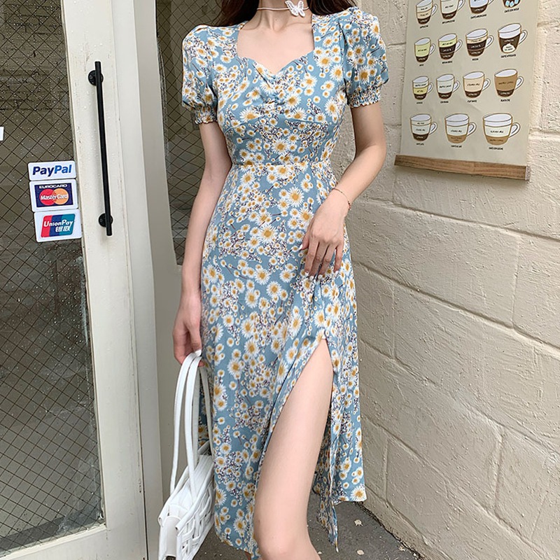 Đầm Hoa Tay Ngắn Phong Cách Thời Trang Dành Cho Nữ