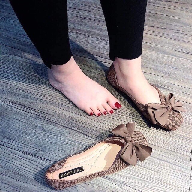 GIÀY BÚP BÊ NHỰA TRONG SUỐT ĐÍNH NƠ | BigBuy360 - bigbuy360.vn