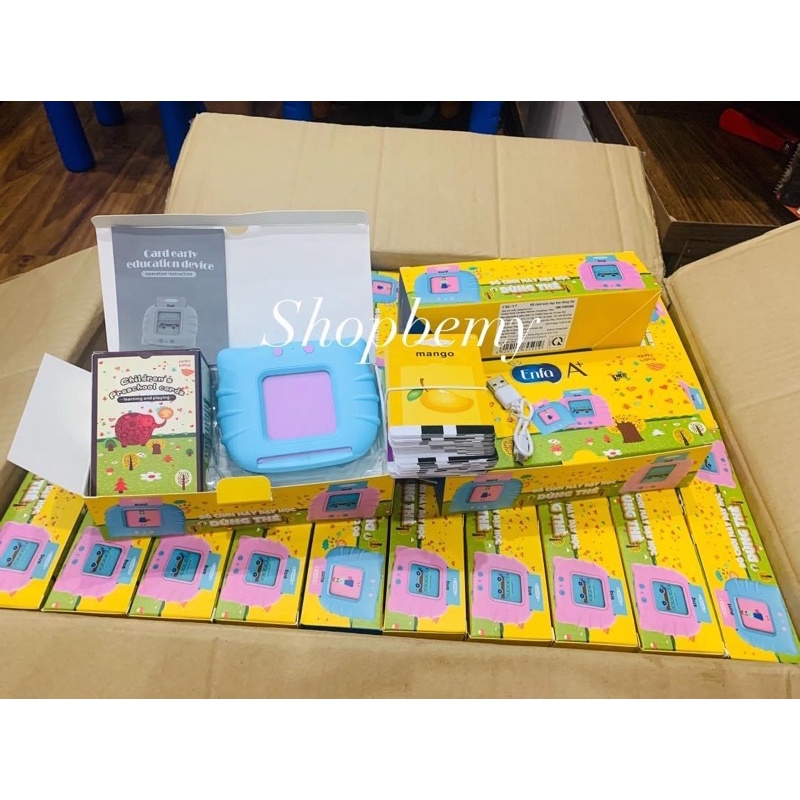 Máy đọc thẻ, Đọc tiếng anh Flashcard 12 chủ đề 224 thẻ cứng hàng VBcare nhập khẩu ( sỉ-lẻ) quà tặng của Enfa