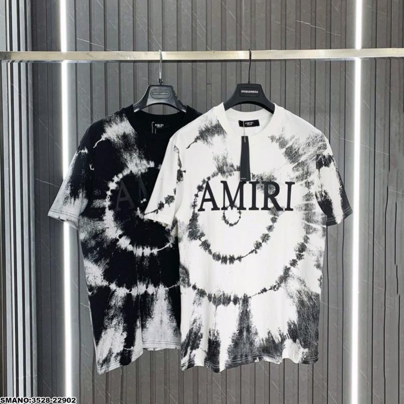 Áo phông cộc tay nam AMIRI in hình lốc xoáy siêu chất - Áo thun cotton vải loang hot hit cao cấp chất đẹp mát
