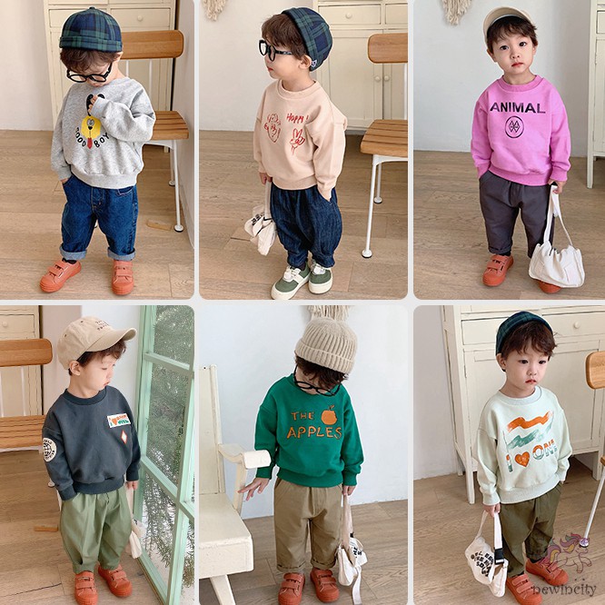 Áo Len Lông Cừu Ấm Áp In Hình Hoạt Hình Đáng Yêu Phong Cách Hàn Quốc Cho Bé