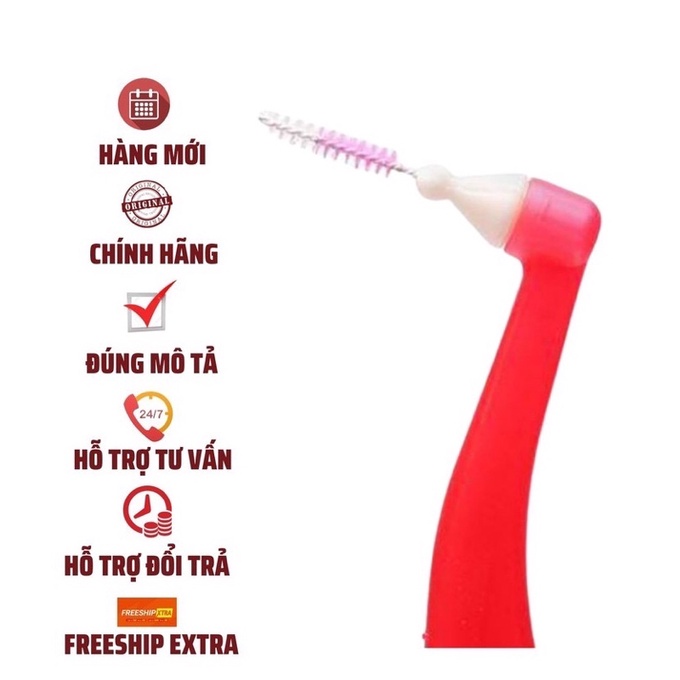 Bàn chải kẽ răng cao cấp Okamura chữ L (Japan). Bàn chải kẽ vệ sinh răng miệng cho người niềng răng [Bluesky Store]