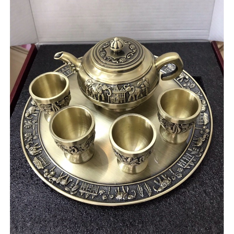 Bộ ấm chén đỏ/ vàng