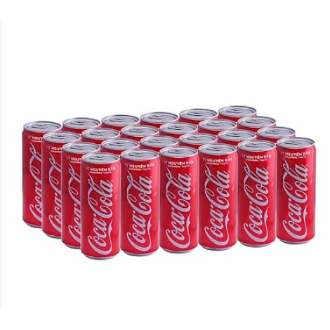( HSD: T8/2023) Thùng 24 Lon Nước Ngọt Có Gas CocaCola Vị Nguyên Bản ( 330ml x 24 lon)