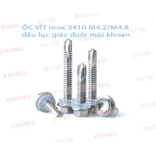 [SIÊU RẺ] ỐC VÍT inox 410 M4.2/M4.8  đầu lục giác đuôi mũi khoan