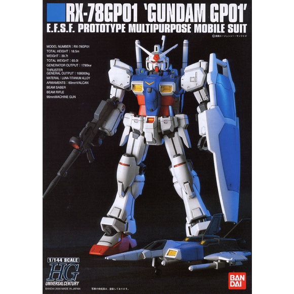 1/144 Bộ đồ chơi lắp ráp gundam HG UC RX-78 GP01 ZEPHYRANTHES