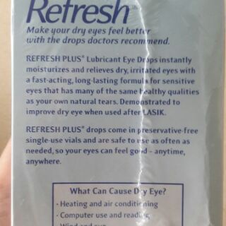 (Mua tại Mỹ) Nước nhỏ mắt nhân tạo Refresh Plus 100 tép