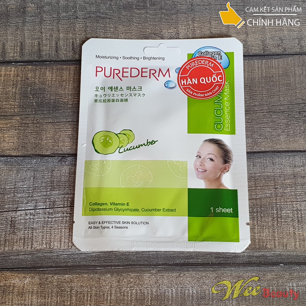 Mặt Nạ Giấy Dưỡng Da Dưa Leo Purederm [01 Miếng/Gói 23g] [Hàn Quốc]