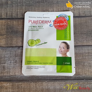 Mặt Nạ Giấy Dưỡng Da Dưa Leo Purederm [01 Miếng/Gói 23g] [Hàn Quốc]