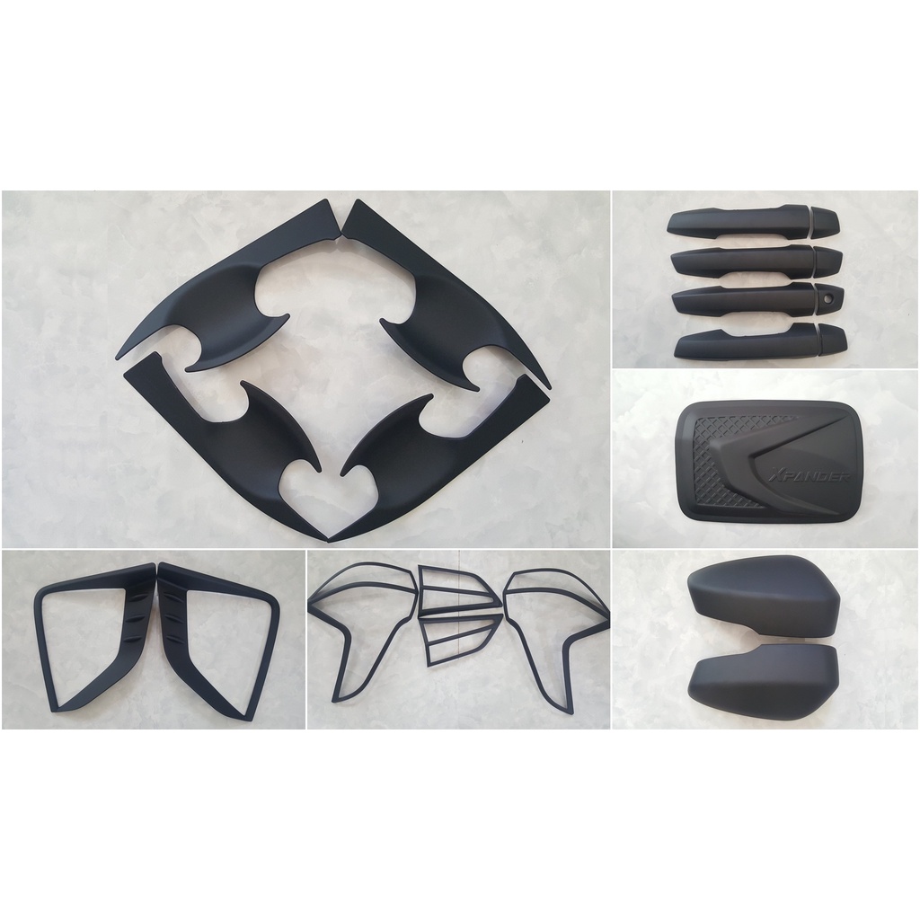 Ốp tay cửa hõm cửa Xpander 2018-2022 mạ crom đen nhám carbon Artistar