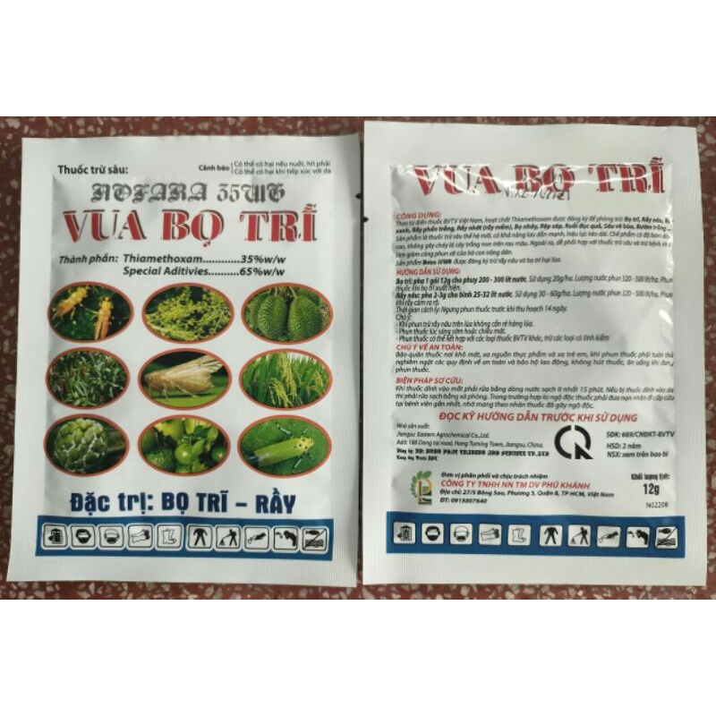 chế phẩm diệt trừ bọ trĩ rầy rệp ruồi gói 12gr trên cây hoa hồng hoa mai cây cảnh rau màu lúa cây ăn trái