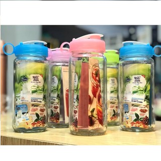 BÌNH NƯỚC THỦY TINH 330ML NHIỀU MÀU