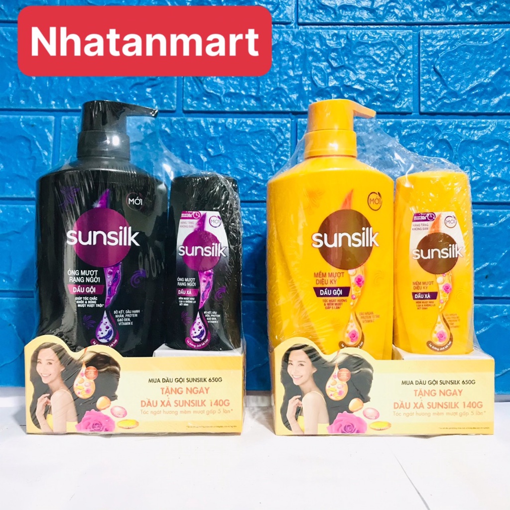 DẦU GỘI ĐẦU SUNSILK MỀM MƯỢT DIỆU KỲ 650ML TẶNG KÈM DẦU XẢ 140G