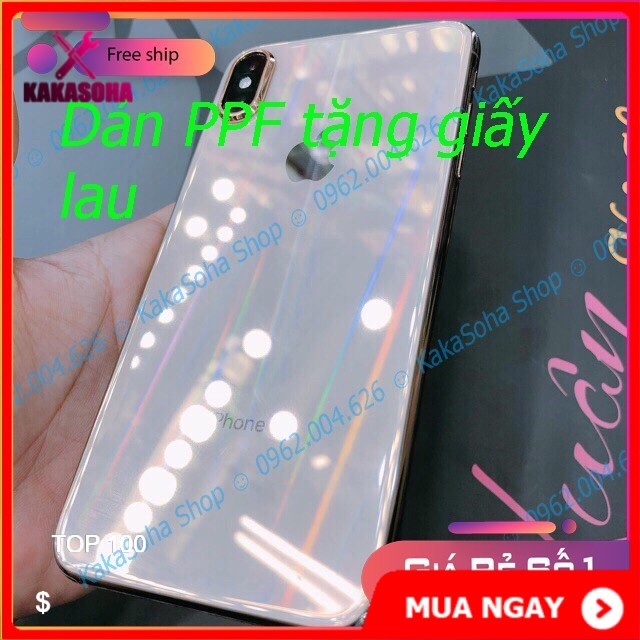 Dán PPF Iphone 11/x/xsmax/xr/6/7/8/6p/7p/8p Full Trước,Full lưng+viền[4 Lớp-Ánh 7 màu]