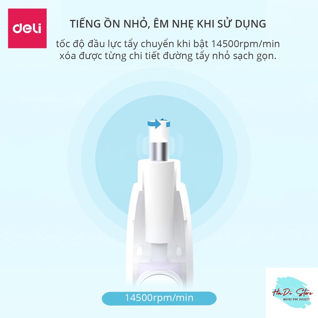 [HADI] Bút tẩy điện DELI kèm 20 lõi gôm thay thế (Mã SP:Deli-G-EH02800)