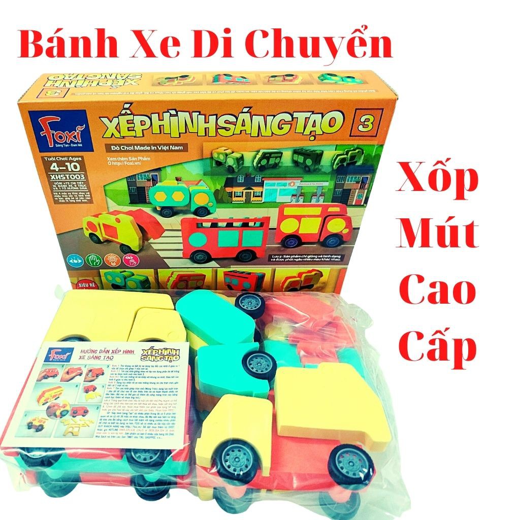 Đồ Chơi Lego Xếp Hình Sáng Tạo Foxi -Lắp Ráp Ô tô - giúp con phát triển Tư Duy Phát Triển Trí Tuệ - ALOKIDS TB