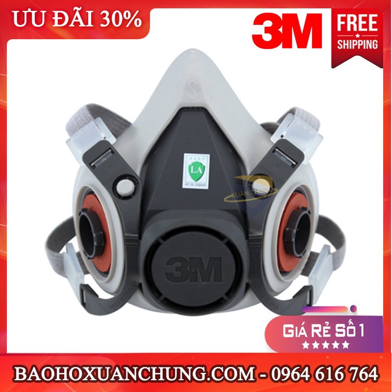 Mặt nạ phòng độc 3M 6200, Bộ mặt nạ chống độc sơn, PU, thuốc trừ sâu