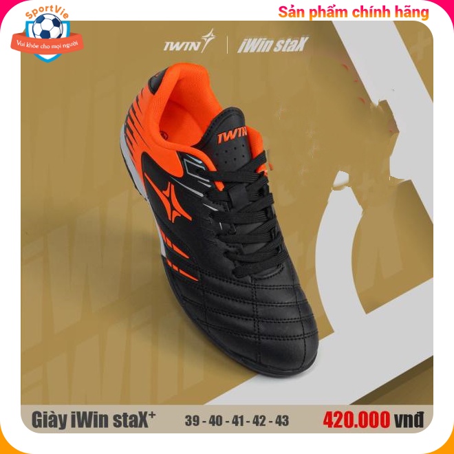 Giày IWIN STAX 204 TF đế cao su 2 lớp chính hãng – giày đá bóng sân cỏ nhân tạo nhẹ đẹp