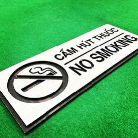 GIÁ GỐC- Tranh gỗ treo tường_Biển gỗ No Smoking- Cấm hút thuốc F03_CRN_01 đẹp trang trí nhà và quán cafe WoodLaserDecor