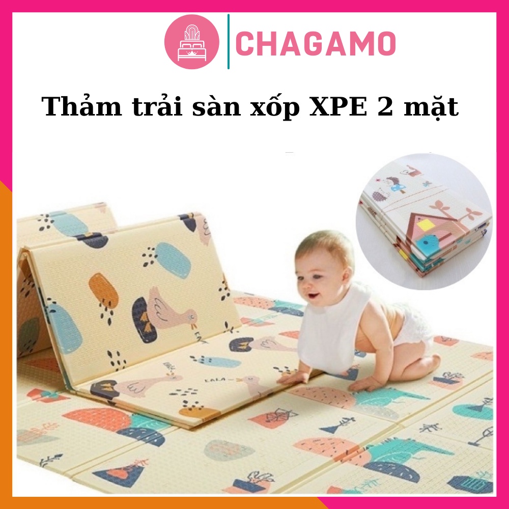 Thảm Xốp XPE Gấp Gọn Phủ Silicon Hàn Quốc Chống Trơn Trượt Chống Thấm