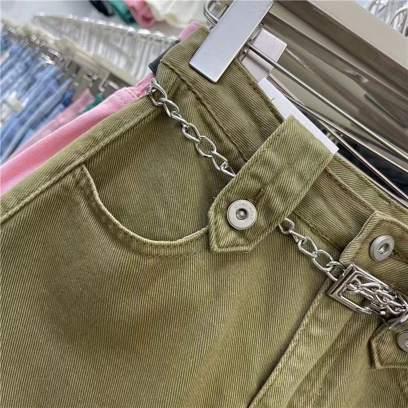 Jiashucheng Chân Váy Jean Chữ a Lưng Cao Thời Trang Cho Nữ