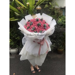 bó hoa sáp 99 bông tone hồng nude(ảnh thật)