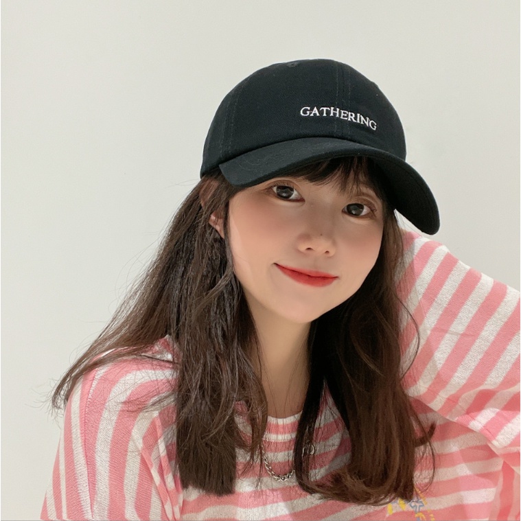 Mộc® Mũ lưỡi trai bằng cotton thêu chữ "GATHERING" thể thao cá tính