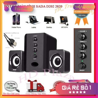 ⚡ Loa Bãi Nhật, Bộ Loa Máy Tính USB Sada D-202 Mẫu Mới 2021 giá Rẻ Âm Thanh Sống Động 👉HD Plaza