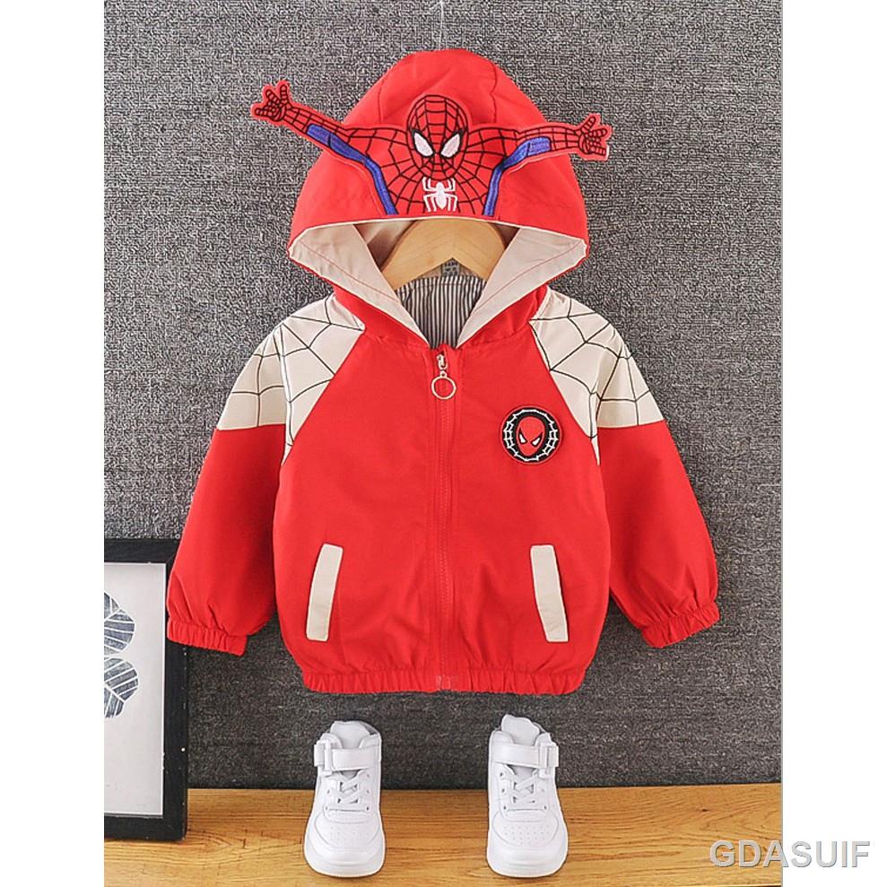 ◇💖ÁO NGƯỜI NHỆN SPIDERMAN💖 Áo khoác thu đông áo gió 2 lớp cho bé tạo kiểu dáng NGƯỜI NHỆN ngộ nghĩnh - full size cho b
