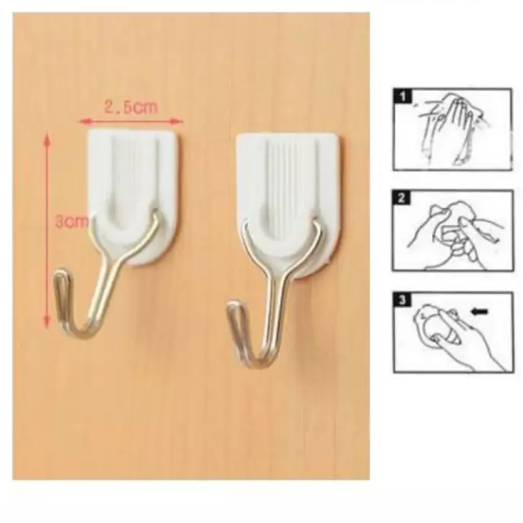 Vỉ 6 Móc Dán Tường MOC01 Cho Vật Dụng Nhẹ