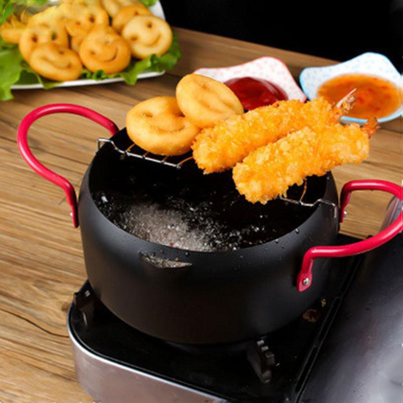 Nồi Chiên Lọc Dầu Kèm Vỉ  Size 18cm, Chảo Ráo Dầu Tiện Dụng Cho Gia Đình