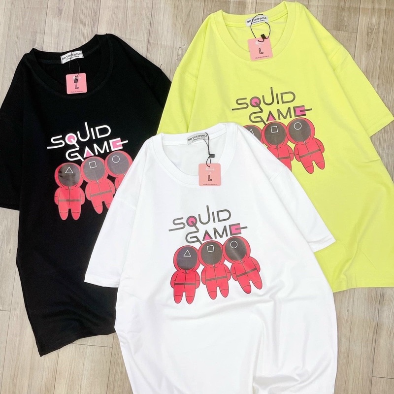 Áo Thun Tay Lỡ Unisex Squid game  , Áo Phông from rộng Nam Nữ Squid game