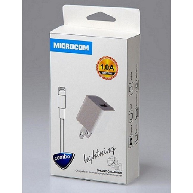 Bộ sạc Iphone củ vuông- Microcom Lightning chính hãng- A1- CL