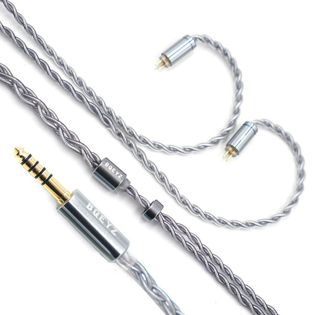 FAAEAL BQEYZ Winter Upgraded Cable Rime 4 Strands Single Crystal Copper Plated Silver Hybrid Earphone 0.78mm 2Pin Detachable Wire 2.5mm/3.5mm/4.4mm Plug