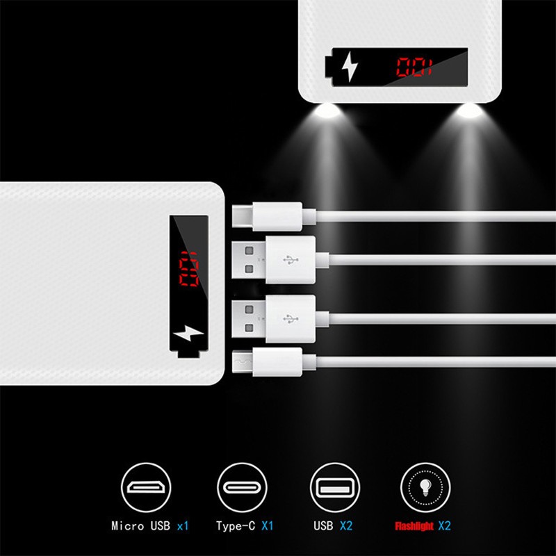Vỏ pin sạc dự phòng L8 màn hình LCD sử dụng 8 pin 18650