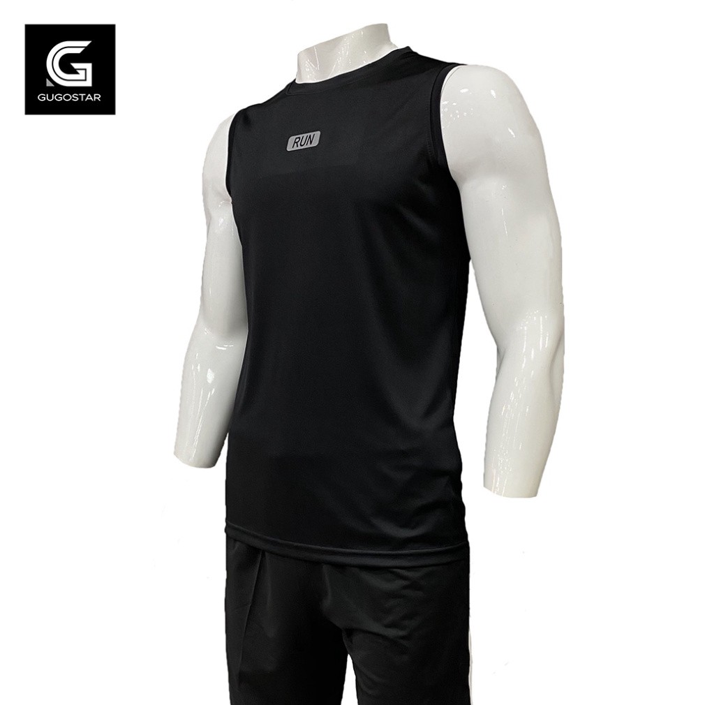 Áo Thun Nam Sát Nách Thể Thao RUN Gugostar G451, Thun Lạnh Co Giãn 2 Chiều