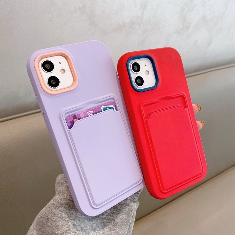 Ốp điện thoại silicon chống rơi phối màu tương phản phong cách Nhật Hàn cho iPhone11/13 pro/xsmax/12 promax 11 x/xr 2 trong 1 7/8p