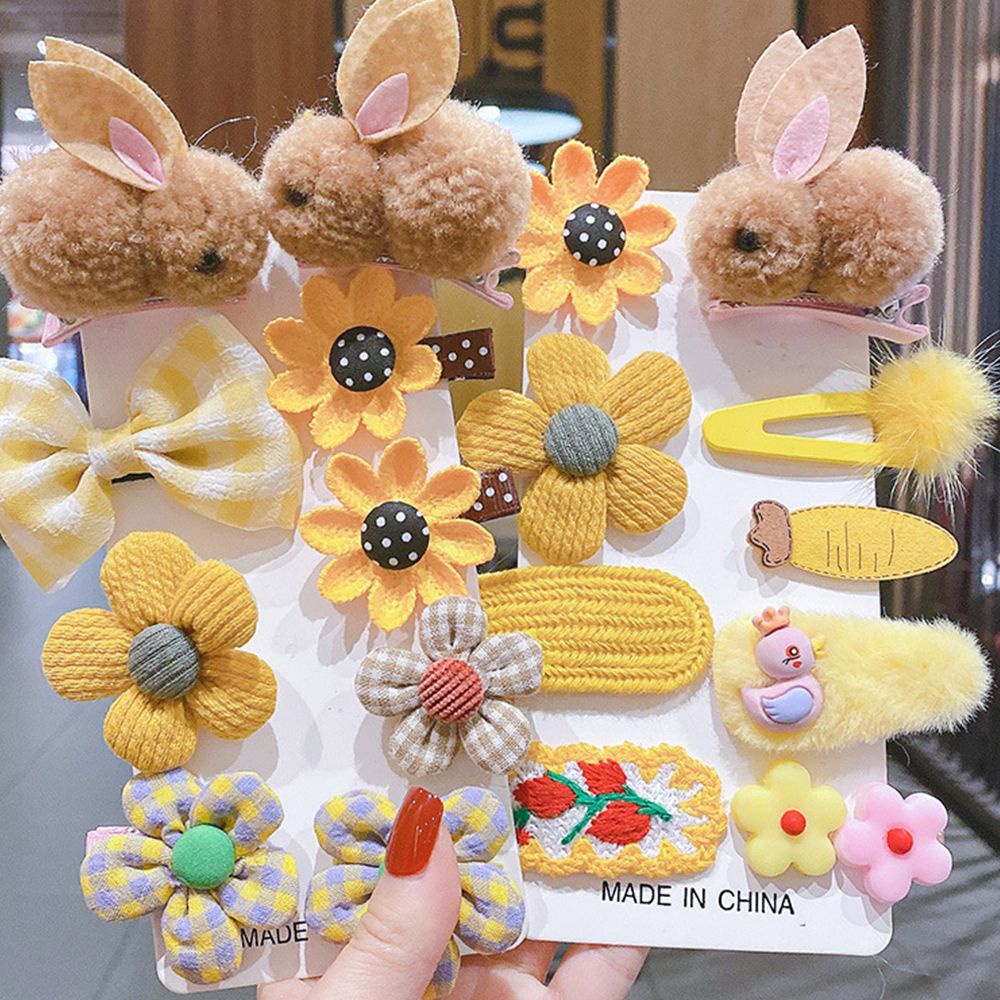 Set 8/9 kẹp tóc vải mini phong cách Hàn Quốc dễ thương cho nữ