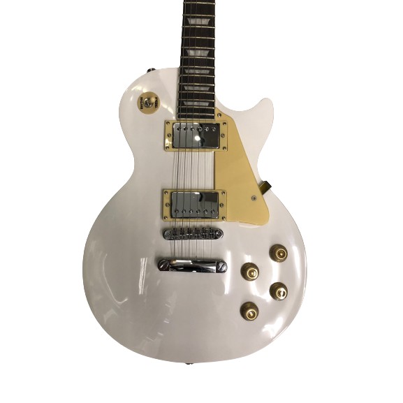 Guitar điện Saiger 2 mobin xịn màu trắng