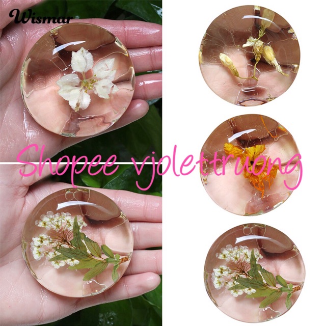 Hoa ép khô trang trí xà phòng handmade- trang điểm - trang trí nến handmade  - decor resin