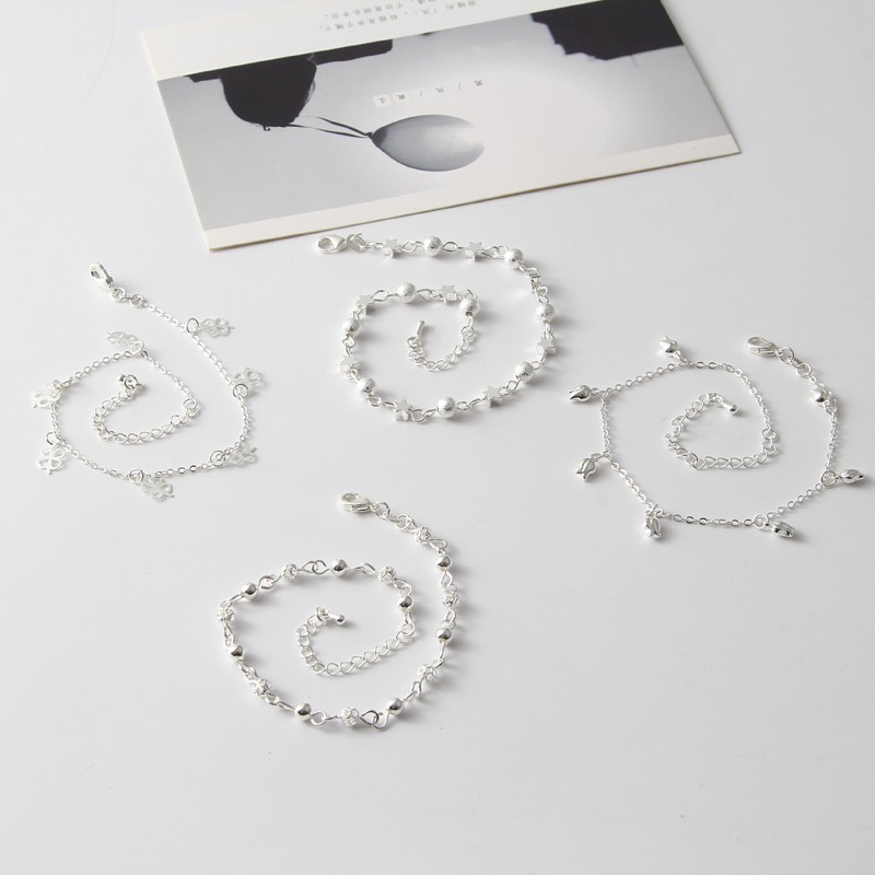 Lắc chân nữ bạc kép (2 dây) Hàn Quốc hình cá heo xinh xắn đáng yêu YSVL04 | BigBuy360 - bigbuy360.vn