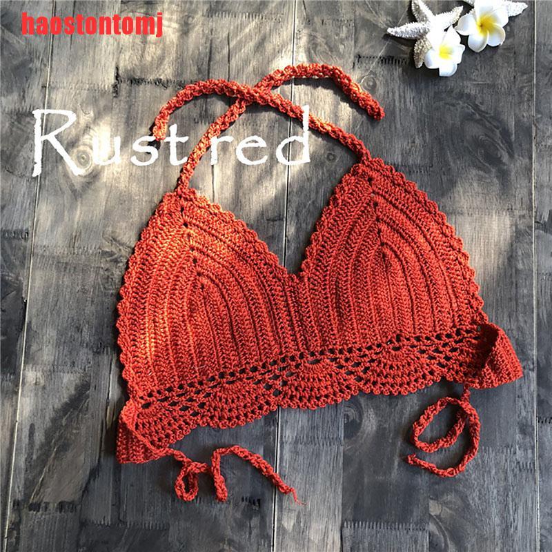 Áo Croptop Len Móc Phong Cách Boho Cho Nữ