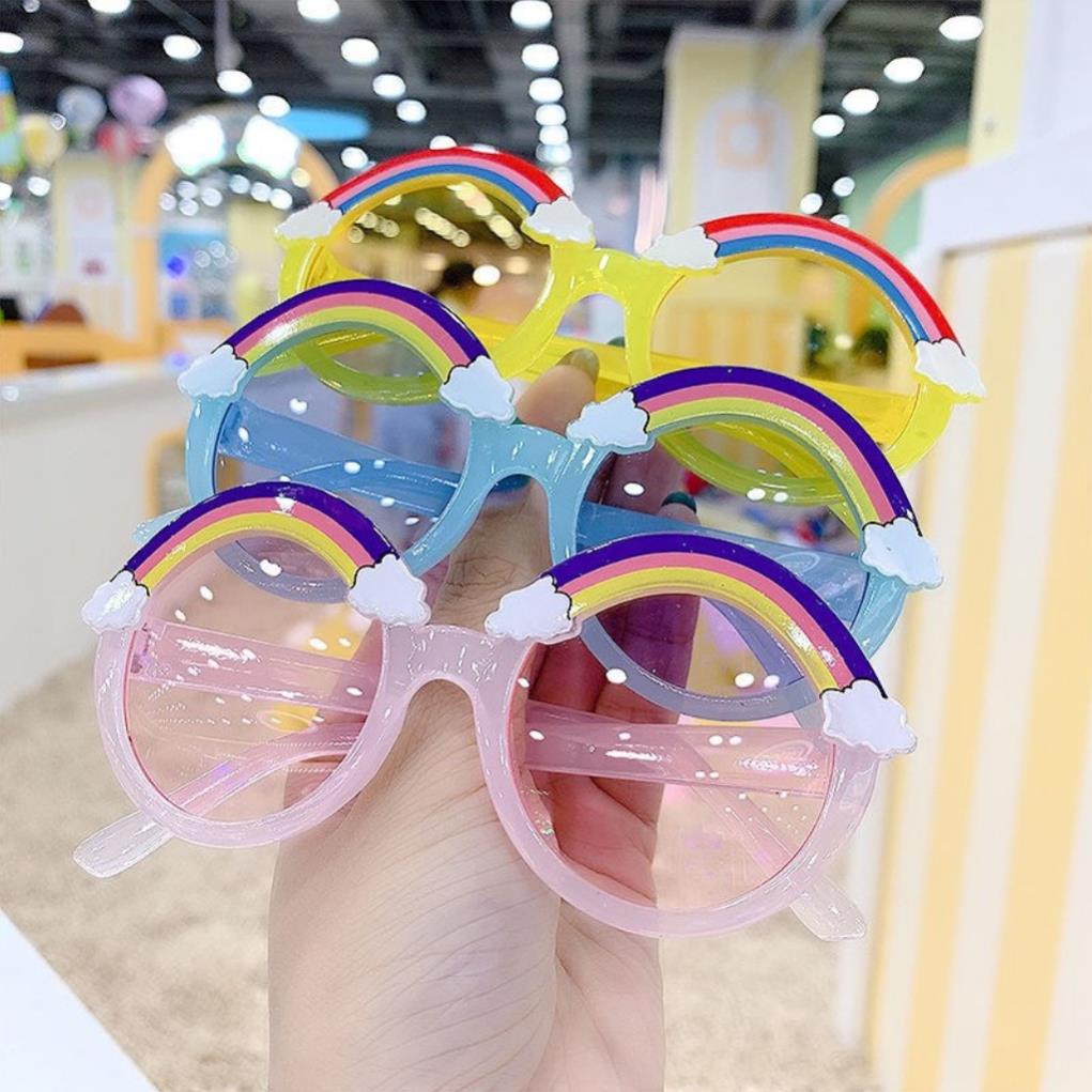 Kính Mắt Thời Trang Cho Bé Từ 1-12 Tuổi Với Họa Tiết Cầu Vồng Đáng Yêu Chống Tia Cực Tím