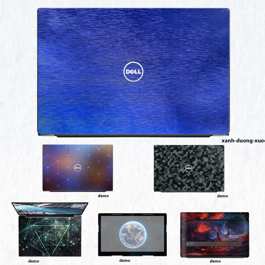 Skin dán Laptop Dell màu Chrome xanh dương xước (inbox mã máy cho Shop)