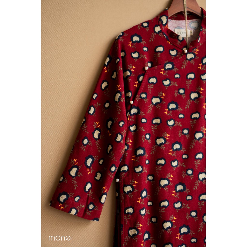 Áo dài cách tân thiết kế tà sole vải hoạ tiết MONO