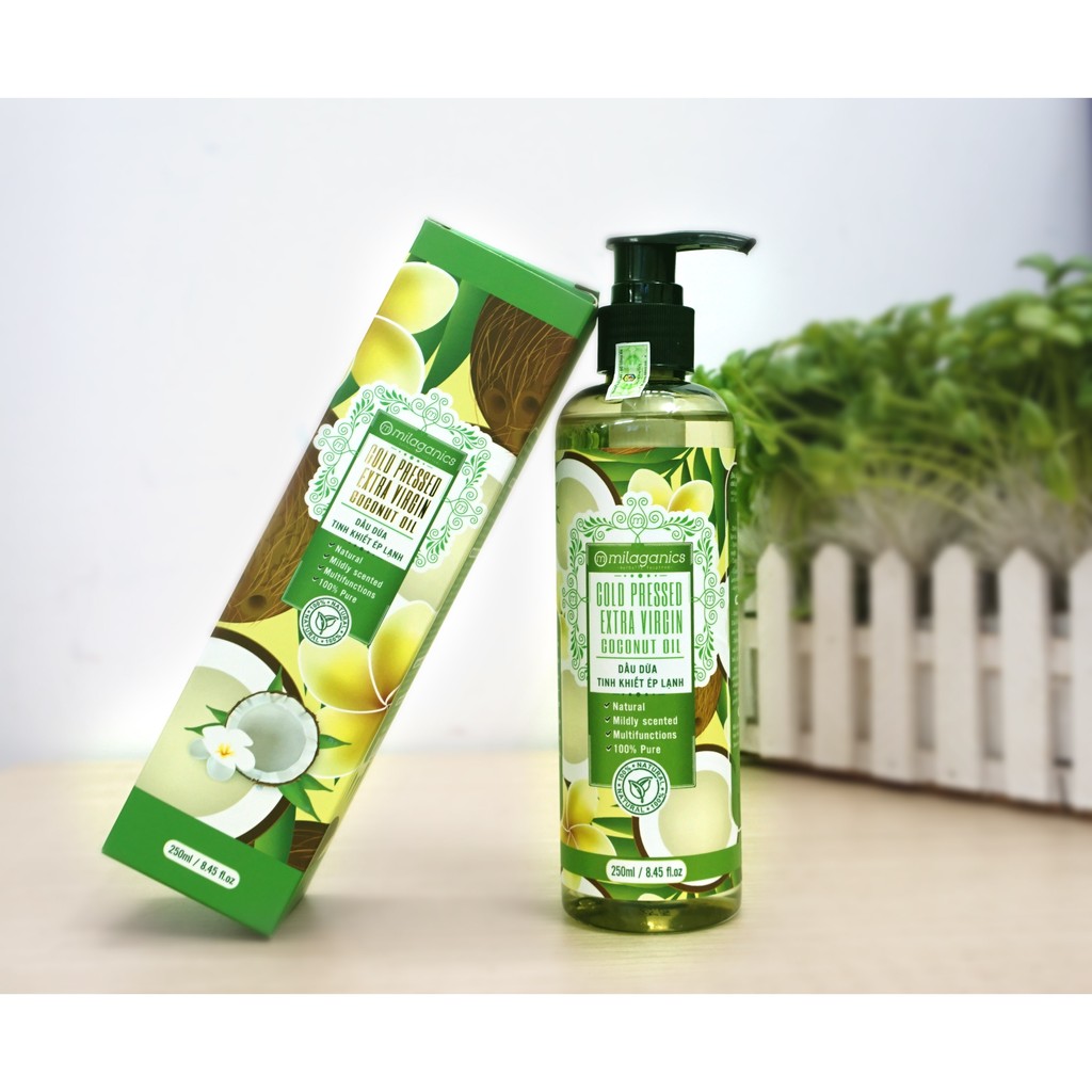 Dầu Dừa Ép Lạnh Tinh Khiết Milaganics 250ml