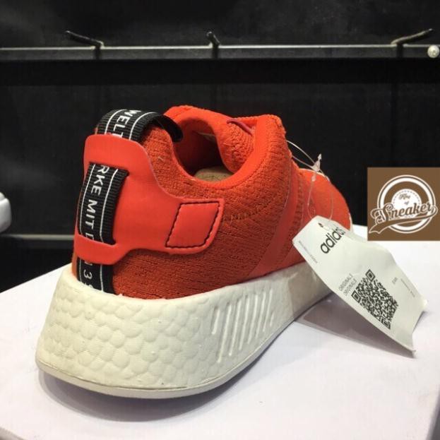 Free Giầy NMD R2 cam đỏ đế trắng thể thao, thời trang nam nữ dạo phố 2020 👡Tốt nhất NEW new [ CHUẨN CHẤT ] ‣ . Đủ ri new