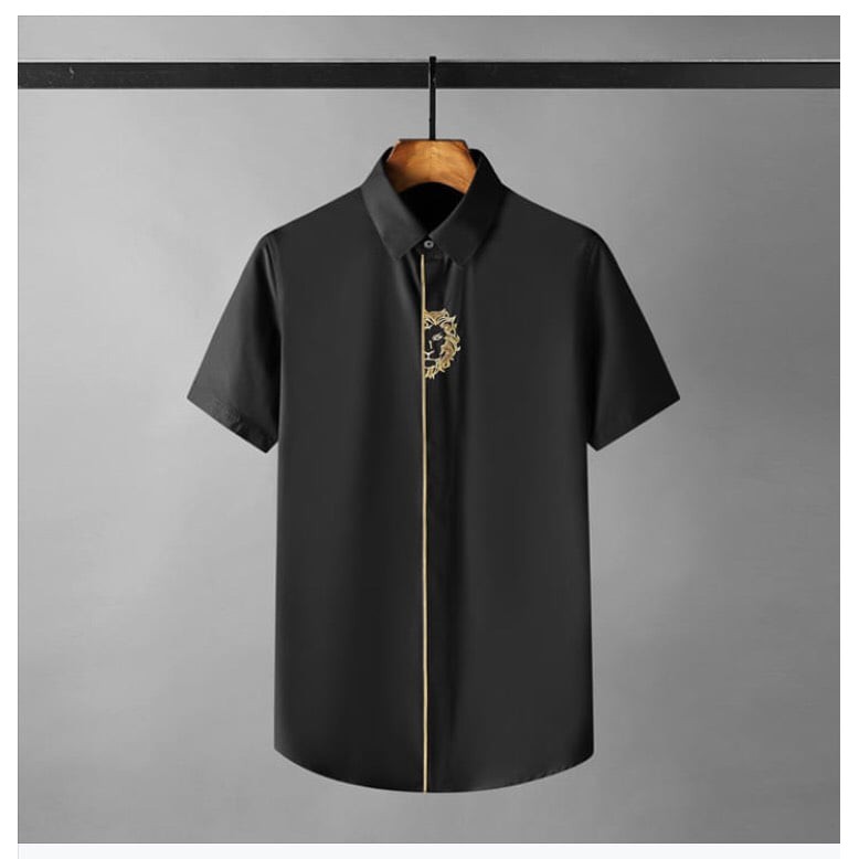 [CLIP THẬT] Sơmi Vân THÊU SƯ TỬ | Chuẩn Cao Cấp 1:1 | TẶNG VÍ DA BÒ - Sơ mi Lụa 100%