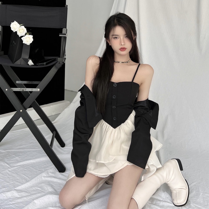 Set Đầm Ngắn Đính Nơ Thời Trang Mùa Hè Quyến Rũ Dễ Phối Đồ