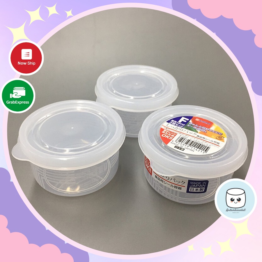 Set 3 hộp nhựa tròn trữ đồ ăn dặm cho bé Nakaya Nhật bản